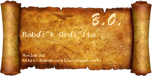 Babák Orália névjegykártya